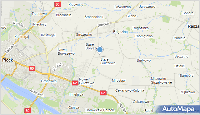 mapa Stare Gulczewo, Stare Gulczewo na mapie Targeo